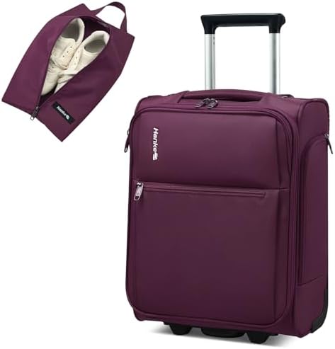 Underseat Carry On Luggage with Wheels in Purple