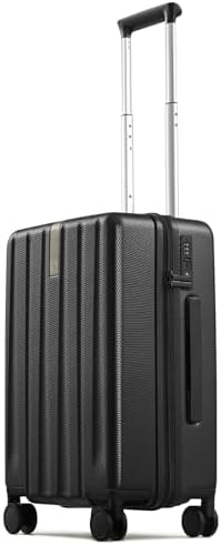 Upgraded Elite 20 Inch Carry On Luggage 22x14x9 Airline Approved in Jet Black